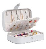 PU Leather Solid Jewelry Storage Box (White-Cream)