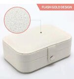 PU Leather Solid Jewelry Storage Box (White-Cream)