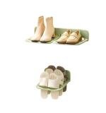 Plastic Solid Wall Hanging Shoe Rack (Multicolor)