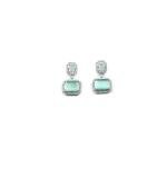 Women's Brass Silver Plated Drop Earrings (Turquoise)