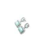 Women's Brass Silver Plated Drop Earrings (Turquoise)
