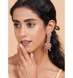 Women's Brass Silver Plated Drop Earrings (Turquoise)