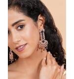 Women's Brass Silver Plated Drop Earrings (Blue)