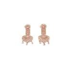 Women's Brass Silver Plated Drop Earrings (Pink)