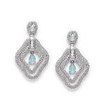Women's Brass Silver Plated Drop Earrings (Turquoise)