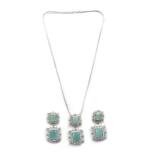 Women's Brass Silver Plated Pendant Set (Mint)