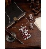 Women's Brass Silver Plated Pendant Set (Red)