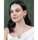Women's Brass Silver Plated Pendant Set (Multicolor)