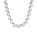 Women's Brass Silver Plated Necklace set (Silver)