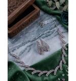 Women's Brass Silver Plated Necklace set (Pink)