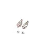 Women's Brass Silver Plated Necklace set (Pink)