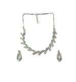 Women's Brass Silver Plated Necklace set (Turquoise)