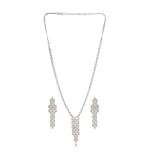 Women's Brass Silver Plated Necklace set (Silver)