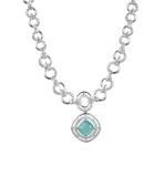 Women's Brass Silver Plated Necklace set (Turquoise)
