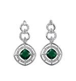 Women's Brass Silver Plated Necklace set (Green)