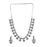 Women's Brass Silver Plated Necklace set (Turquoise)