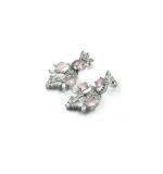 Women's Brass Silver Plated Necklace set (Pink)