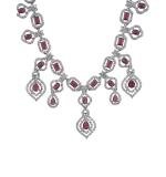 Women's Brass Silver Plated Necklace set (Red)