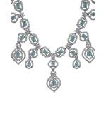 Women's Brass Silver Plated Necklace set (Turquoise)