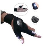 Pack of 2 LED Flashlight Gloves (Black)