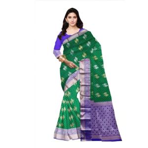 :   Woven  Cotton Soft  Saree New 2025 (Green&Blue)