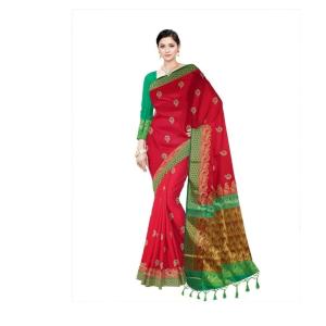 :   Woven  Cotton Soft  Saree New 2025 (Green&Blue)