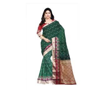 :   Woven  Cotton Soft  Saree New 2025 (Green&Myrun)