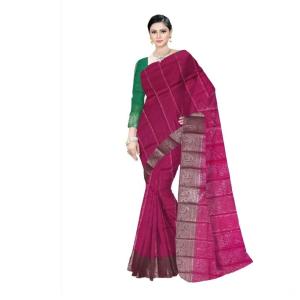 :   Woven  Soft  Cotton Saree New (Green & Pink )