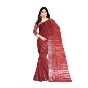 Woven  Soft  Cotton Saree New ( Dark Pink )
