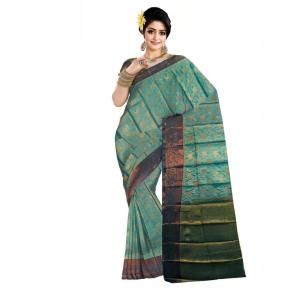 :   Woven  Soft  soft  Cotton  Saree New ( Darck & Coper silver )